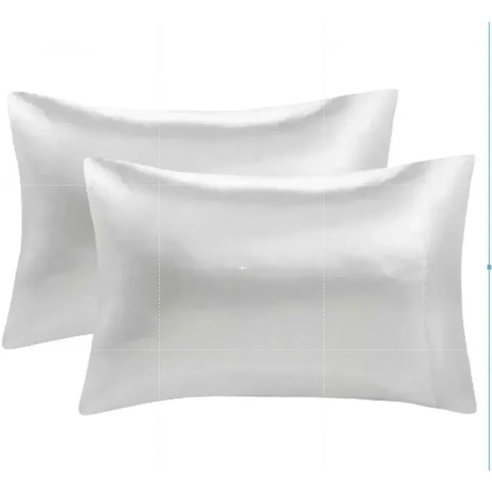 2 Pc Beautyrest STANDARD Satin Pillowcases SILVER Silky Therapeutic Hair‎ Skin